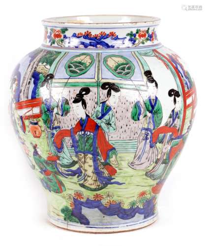 AN EARLY CHINESE INVERTED BALUSTER VASE WITH FLARED RIM