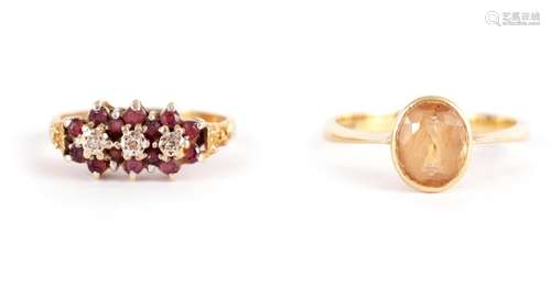 TWO LADIES 18CT GOLD RINGS