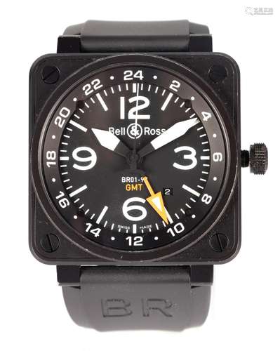 A GENTLEMAN'S BELL & ROSS BLACK PVD COATED STAINLES...