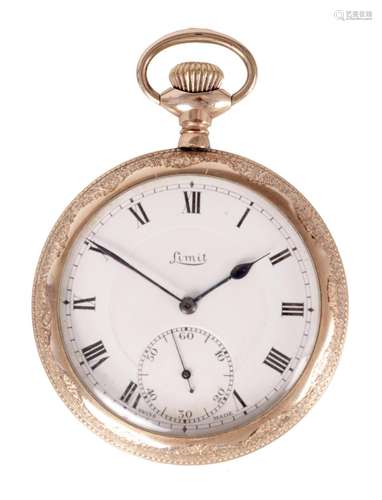 AN AMERICAN LIMIT GOLDPLATED POCKET WATCH