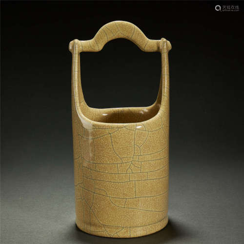 Chinese Ge Kiln barrel vase, Southern Song Dynasty