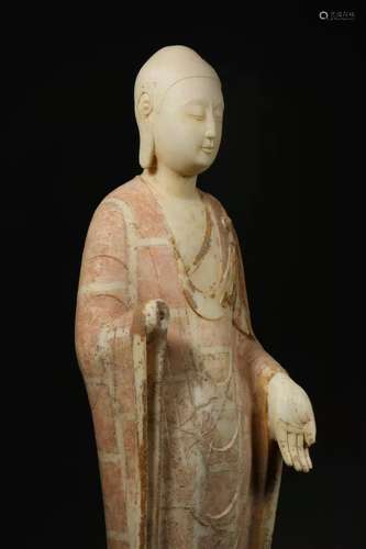 Ancient Chinese white marble Buddha statue