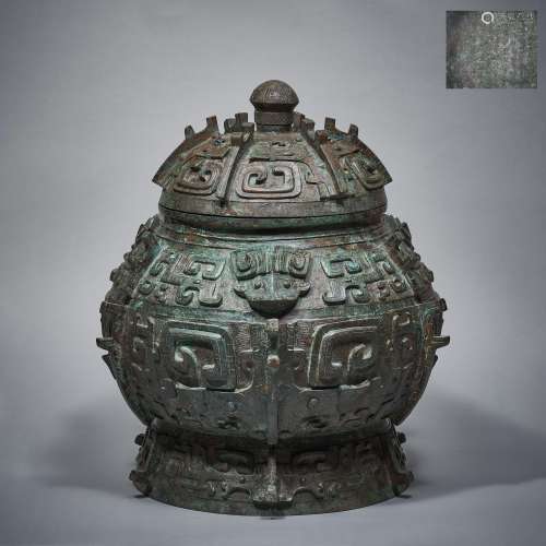 Ancient Chinese bronze wine vessel