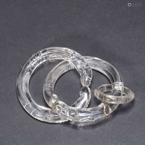 Ancient Chinese crystal triple chain