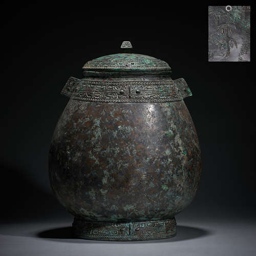 Ancient Chinese bronze wine vessel