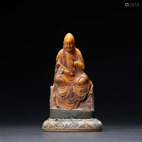 Tianhuang inlaid gem Buddha statue, Qing Dynasty, China