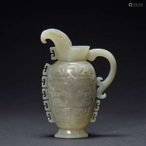 Ancient Chinese hetian jade wine vessel