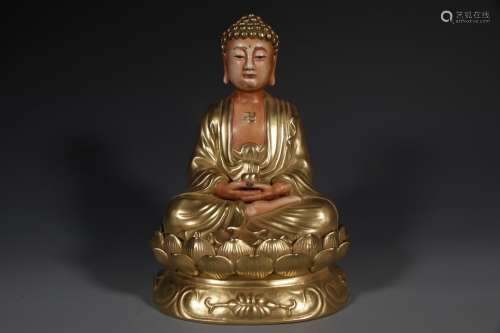 Golden lotus petal seat tathagata Buddha statue