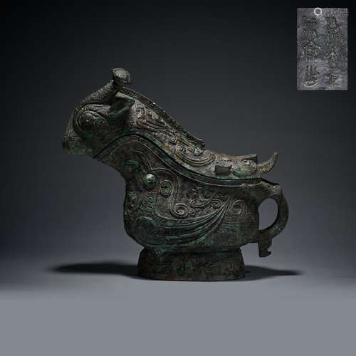 Ancient Chinese bronze wine vessel