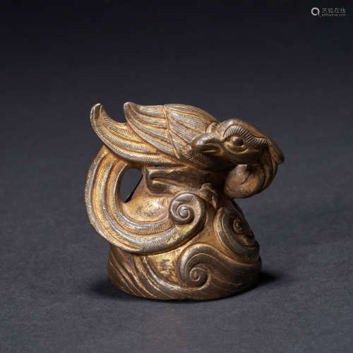 Ancient Chinese bronze gilt paper weight