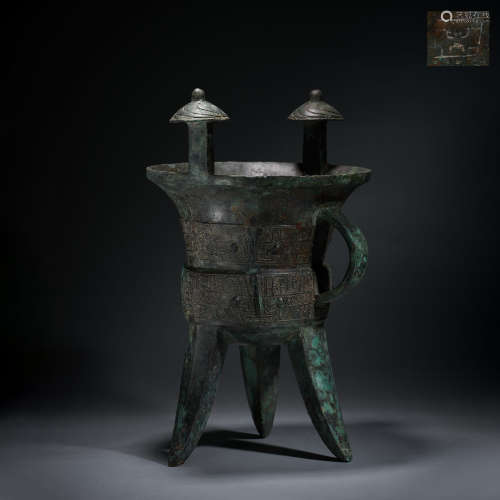 Ancient Chinese bronze wine vessel