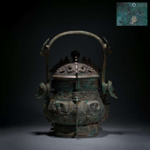 Ancient Chinese bronze wine vessel