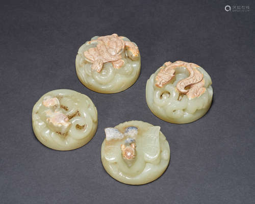 A group of ancient Chinese Hetian jade paper piece