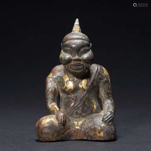 Ancient Chinese bronze and gold boy