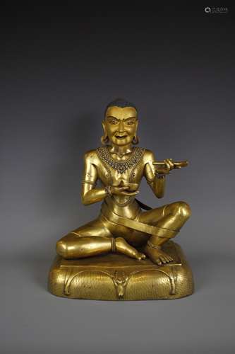 Ancient Chinese bronze gilt Buddha statue