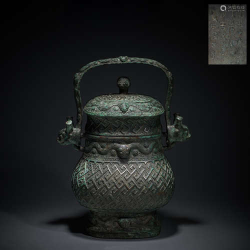 Ancient Chinese bronze wine vessel