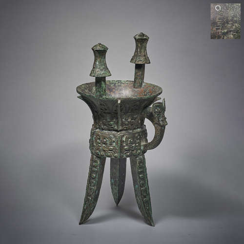 Ancient Chinese bronze wine vessel