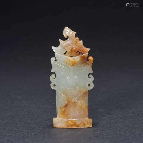 Ancient Chinese Hetian jade face plate