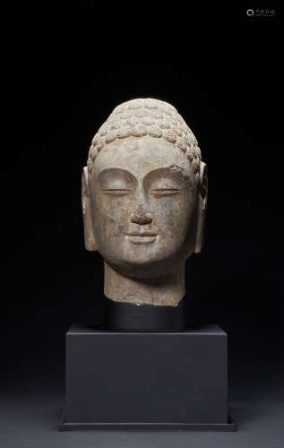 Ancient Chinese stone Buddha head