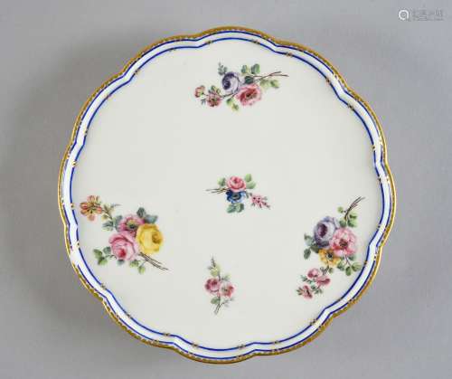 Soucoupe à pied en porcelaine de Sèvres du XVIIIe siècle Mar...