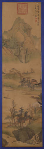 Ming Dynasty Lanying landscape silk scroll