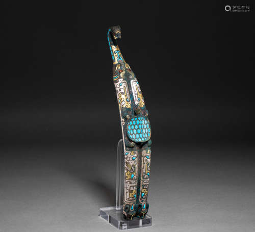 China han Dynasty inlay gold and silver waist lead