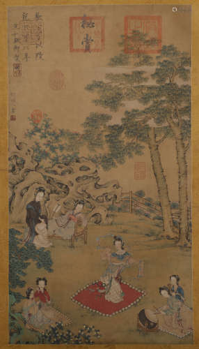 Figure on silk scroll of Gu Kai in eastern Jin Dynasty