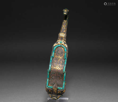 China han Dynasty inlay gold and silver waist lead