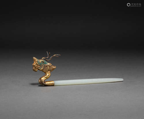 Chinese tang Dynasty silver - plated hairpin