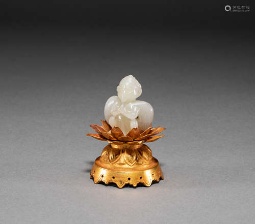 China liao Dynasty Hetian jade gilt ornaments