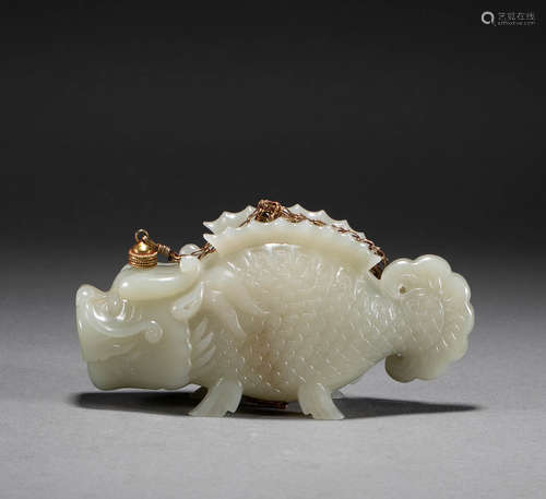 Chinese Liao Dynasty Hetian Jade Capricorn box