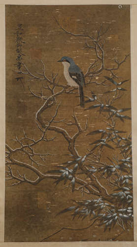 Song Dynasty Huizong flowers and birds on silk scroll