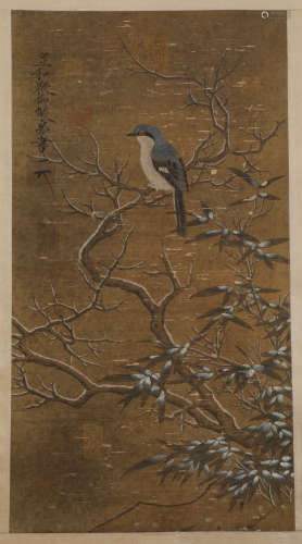 Song Dynasty Huizong flowers and birds on silk scroll