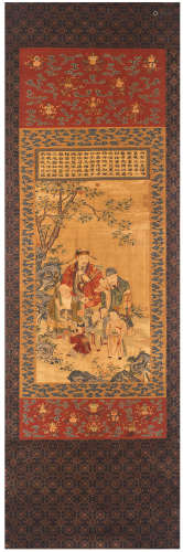 A drawing made by Emperor Qianlong of Kesi silk in Qing Dyna...
