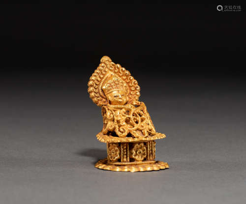 Chinese Liao Dynasty pure gold Buddha statue