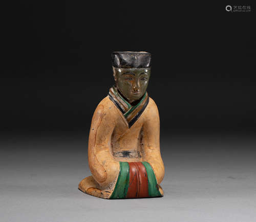 Chinese Han Dynasty Hetian jade kneel man