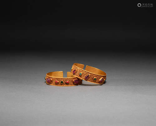 Chinese qing Dynasty pure gold bracelet