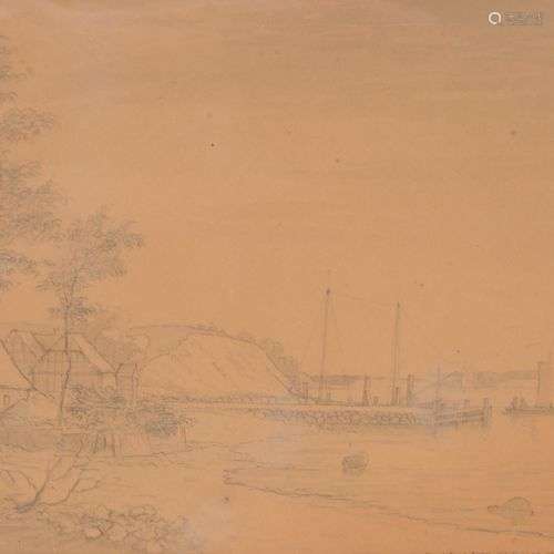 Fabritius de TENGNAGEL (1781 - 1849)Paysage de bord de mer a...