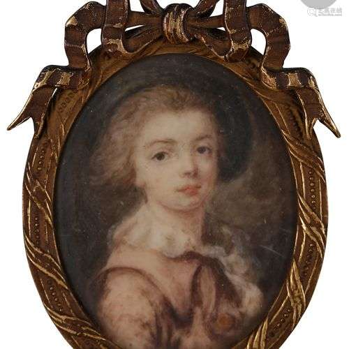 École FRANÇAISE du XIXe siècle Portrait de jeune garçon au v...