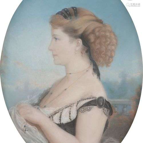 DEPORTES (actif au XIXe siècle)Portrait de femme en buste de...