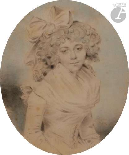 John DOWNMAN (Royaume-Uni 1750 - 1824)Paire de portraits de ...