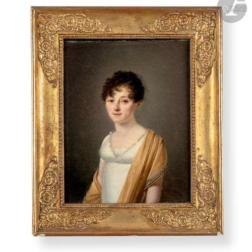 Henri Nicolas VAN GORP (Paris 1756 - 1819)Portrait de femme ...