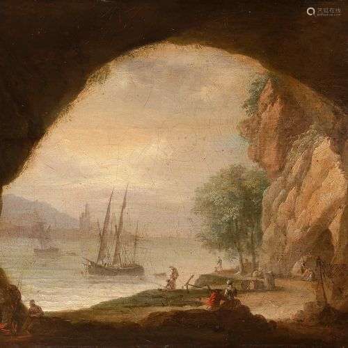 Attribué à Jean François HUE (1751 - 1823)Navires vus d’une ...