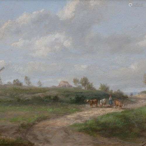 Jules ROZIER (Paris 1821 - Versailles 1882)Paysage au moulin...