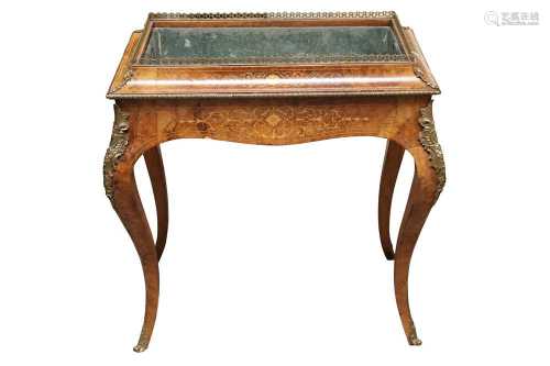 A 19TH CENTURY FRENCH WALNUT AND INLAID RECTANGULAR PLANTER