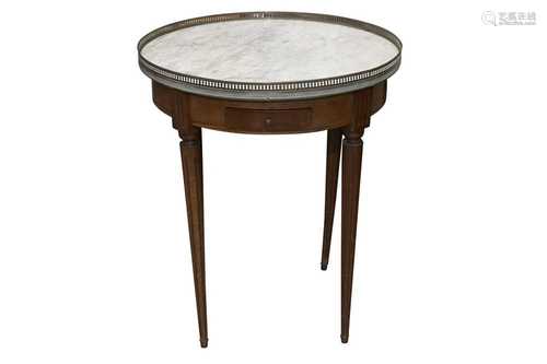 A LOUIS XVI STYLE FRUITWOOD BOUILOTTE TABLE, 20TH CENTURY