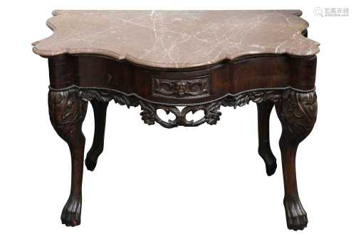 A COLONIAL FRUITWOOD SERPENTINE SIDE TABLE, 19TH CENTURY