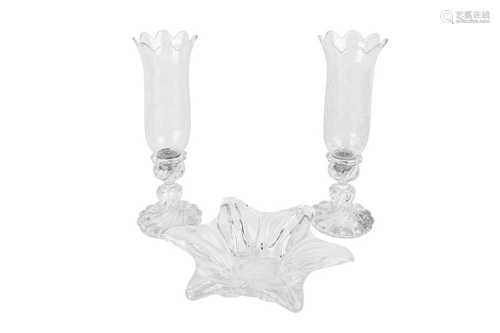 A PAIR OF BACCARAT GLASS STORM SHADES, 20TH CENTURY