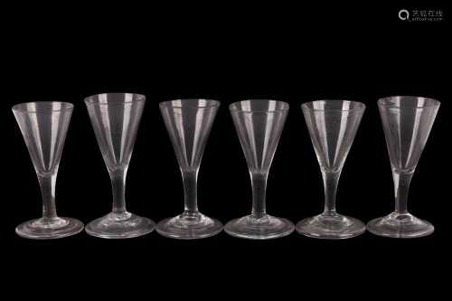 A SET OF SIX GEORGIAN DRINKING GLASSES, 18TH CENTURY