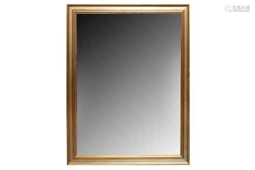 A MODERN RECTANGULAR GILT WALL MIRROR, CONTEMPORARY